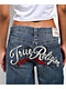 True Religion Jessie Embroidered Blue Wash Super Baggy Jeans - Thumbnail image 5 of 7