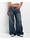 True Religion Jessie Embroidered Blue Wash Super Baggy Jeans - Thumbnail image 1 of 7