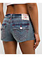 True Religion Joey Flap Floral Dream Blue Wash Low Rise Shorts - Thumbnail image 3 of 4