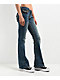 True Religion Joey Low Rise Saddle Stitch Dark Wash Flare Jeans - Thumbnail image 3 of 6