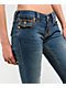 True Religion Joey Low Rise Saddle Stitch Dark Wash Flare Jeans - Thumbnail image 4 of 6