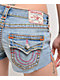 True Religion Joey Super T Flap Low Rise Light Blue Wash Shorts - Thumbnail image 5 of 9