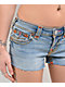 True Religion Joey Super T Flap Low Rise Light Blue Wash Shorts - Thumbnail image 6 of 9