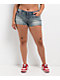 True Religion Joey Wing Big T Flap Blue Wash Shorts - Thumbnail image 4 of 7