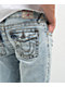 True Religion Kids Ricky Light Blue Relaxed Straight Leg Denim Jeans - Thumbnail image 3 of 7