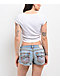 True Religion Lace Up White Crop T-Shirt - Thumbnail image 2 of 3