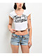 True Religion Lace Up White Crop T-Shirt - Thumbnail image 1 of 3