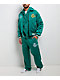 True Religion Logo Crest Satin Oak Leaf Green Bomber Jacket - Thumbnail image 9 of 9