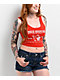 True Religion Logo Fiery Red Crop Tank Top - Thumbnail image 1 of 3