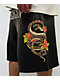 True Religion Mikey Floral Snake Black Wash Baggy Sweat Shorts - Thumbnail image 5 of 6