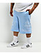 True Religion Mikey Tiger Script Blue Baggy Sweat Shorts - Thumbnail image 3 of 9