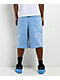 True Religion Mikey Tiger Script Blue Baggy Sweat Shorts - Thumbnail image 2 of 9