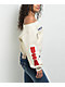 True Religion Off Shoulder Winter White Crewneck Sweatshirt - Thumbnail image 4 of 4