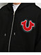 True Religion Old English Patch Black Boxy Zip Hoodie - Thumbnail image 8 of 8