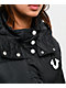 True Religion Patched Black Crop Puffer Jacket - Thumbnail image 5 of 7