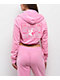 True Religion Pink Velour Crystal Shrunken Zip Hoodie - Thumbnail image 1 of 5
