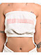 True Religion Puff-Print Heather Oatmeal Tube Top - Thumbnail image 3 of 4
