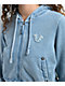 True Religion Raw Edge Shrunken Big T Pacific Wash Crop Zip Hoodie - Thumbnail image 4 of 6
