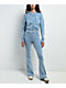 True Religion Raw Edge Shrunken Big T Pacific Wash Crop Zip Hoodie - Thumbnail image 6 of 6
