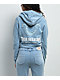 True Religion Raw Edge Shrunken Big T Pacific Wash Crop Zip Hoodie - Thumbnail image 1 of 6