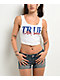 True Religion Ribbed White Button Up Crop Tank Top - Thumbnail image 1 of 3