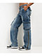 True Religion Ricki Blue Zip Cargo Jeans - Thumbnail image 7 of 8