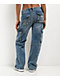 True Religion Ricki Blue Zip Cargo Jeans - Thumbnail image 2 of 8