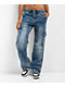 True Religion Ricki Blue Zip Cargo Jeans - Thumbnail image 1 of 8