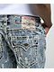 True Religion Ricky Distress Blue Wash Straight Leg Jeans - Thumbnail image 4 of 5