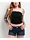 True Religion Ruched Black Lace Tube Top - Thumbnail image 1 of 4