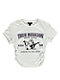 True Religion Ruched Metallic Logo White Crop T-Shirt - Thumbnail image 4 of 4