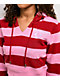 True Religion Rugby Sporty V Notch Pink Stripe Hoodie - Thumbnail image 3 of 6