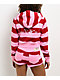 True Religion Rugby Sporty V Notch Pink Stripe Hoodie - Thumbnail image 2 of 6