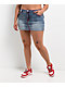 True Religion Sadie Super T Flap Blue Wash Mini Skirt - Thumbnail image 4 of 6