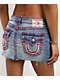 True Religion Sadie Super T Flap Blue Wash Mini Skirt - Thumbnail image 5 of 6