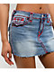 True Religion Sadie Super T Flap Blue Wash Mini Skirt - Thumbnail image 6 of 6