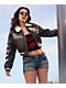 True Religion Sherpa Collared Washed Brown Crop Aviator Jacket - Thumbnail image 4 of 12
