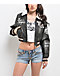 True Religion Sherpa Collared Washed Brown Crop Aviator Jacket - Thumbnail image 10 of 12
