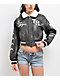 True Religion Sherpa Collared Washed Brown Crop Aviator Jacket - Thumbnail image 2 of 12