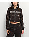 True Religion Shrunken Big T Brown Crop Zip Hoodie - Thumbnail image 1 of 6