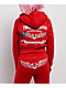 True Religion Shrunken Crystal Wing Barbados Cherry Red Crop Zip Hoodie - Thumbnail image 1 of 5