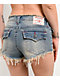 True Religion Spicy High Rise Foldover Flap Sunset Fade Wash Shorts - Thumbnail image 3 of 4