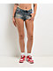 True Religion Spicy High Rise Foldover Flap Sunset Fade Wash Shorts - Thumbnail image 1 of 4