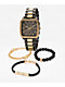 True Religion Square Black & Gold Watch & Bracelet Set - Thumbnail image 1 of 3