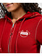 True Religion Super T Fleece Ruby Red Crop Zip Hoodie - Thumbnail image 3 of 5