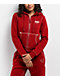 True Religion Super T Fleece Ruby Red Crop Zip Hoodie - Thumbnail image 2 of 5
