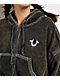 True Religion Super T Rust Brown Wash Crop Zip Hoodie - Thumbnail image 3 of 8