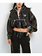 True Religion Super T Rust Brown Wash Crop Zip Hoodie - Thumbnail image 1 of 8