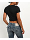 True Religion Tiger Rhinestone Black Crop T-Shirt - Thumbnail image 2 of 3
