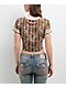 True Religion True Sport Stripe Leopard Print Crop T-Shirt - Thumbnail image 2 of 7